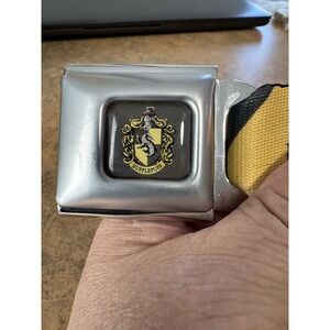 HufflePuff Men's Belt Seat Belt Buckle Harry Potter 48" Long